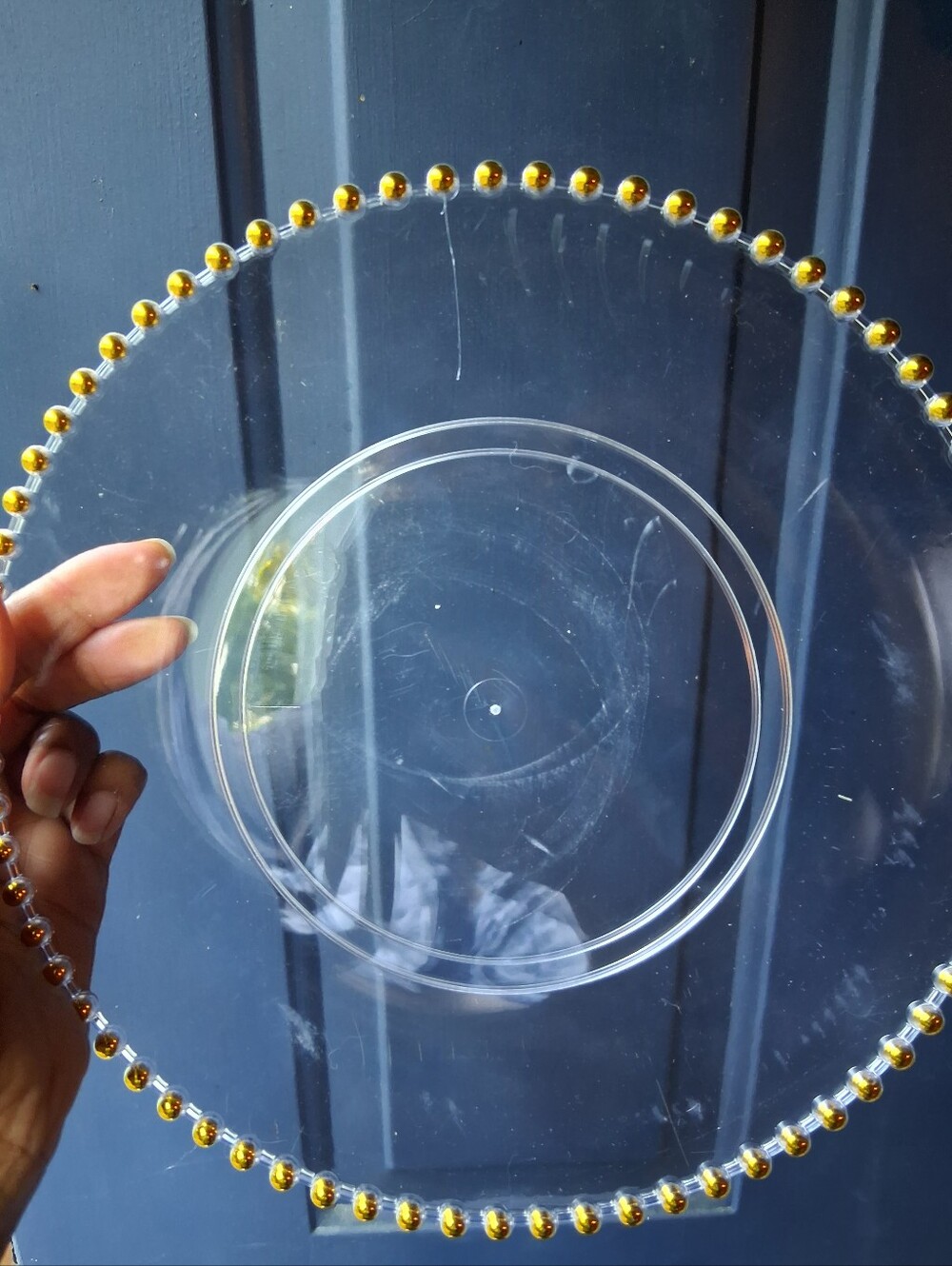 Bombay Clear and Gold Beaded Rim Plates - 40 Pack Premium - NWT - Picture 4 of 4